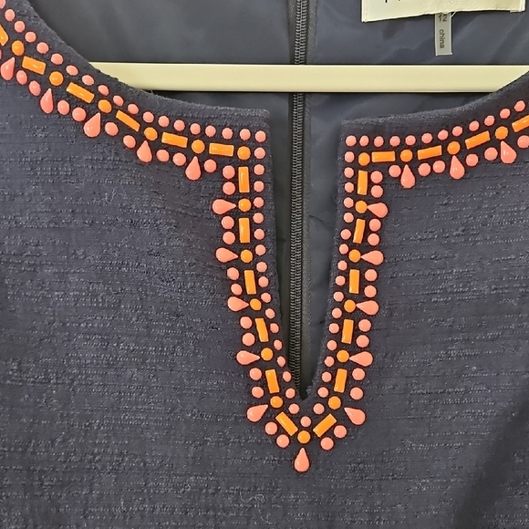 Trina Turk Dark Blue Mini Dress with Red Details - Picture 3 of 4